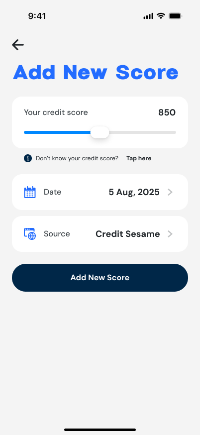 Add New Score